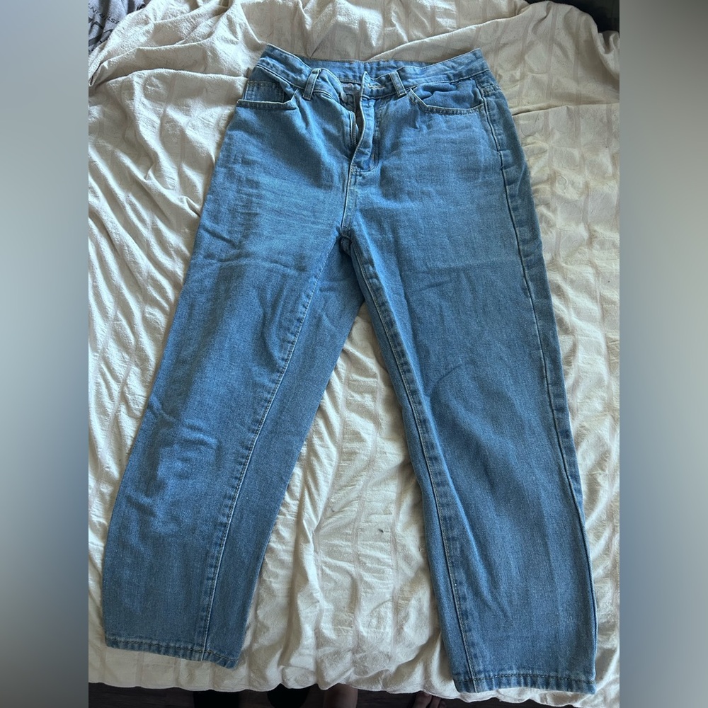 SHEIN Blue Straight Leg Jeans